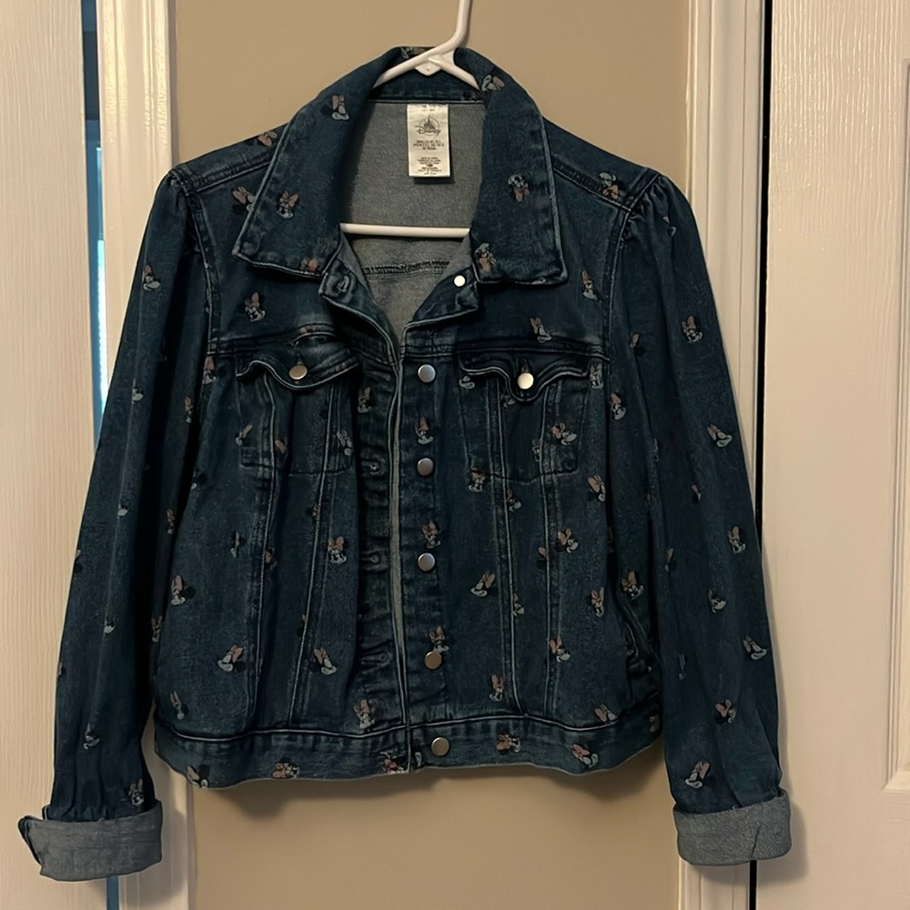 Adorable Minnie Mouse denim jacket sz L, Authentic Disney